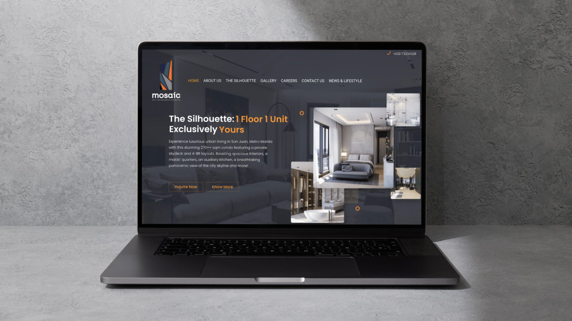 Mosaic website design by WCube